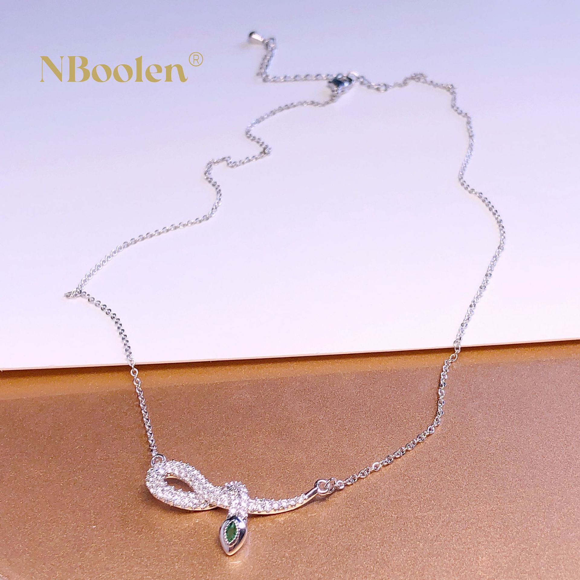 柏伶饰品女新款镶钻项链 百搭摩典生肖蛇简约锁骨链小众ins风项饰