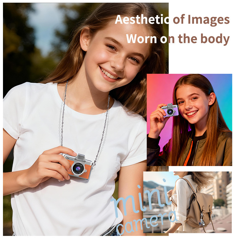 Cross-border thumb flip screen mini camera, a retro ccd high-definition portable small camera for students on campus details Picture