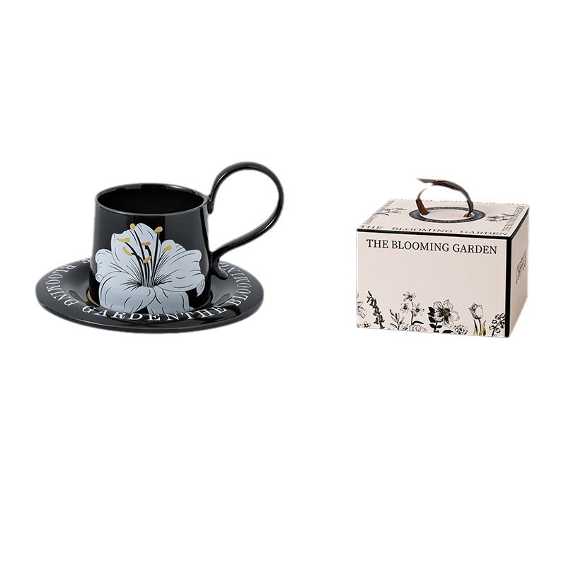 Retro-style ceramic coffee cups and saucers with a light luxury and high-end feel, afternoon tea coffee cups, home mugs, gift boxes, and souvenirs Item Picture