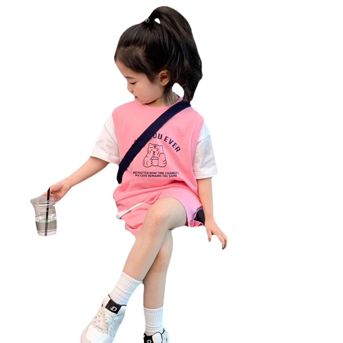 Summer children's clothing for girls, two-piece short-sleeved T-shirts, casual shorts, baby sets, Huzhou Zhili children's clothing trend Item Picture