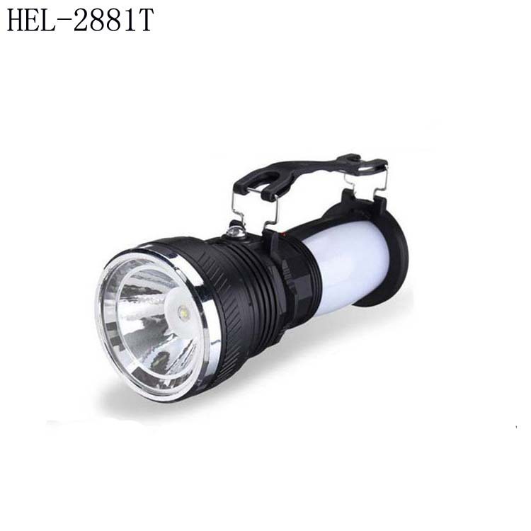 Solar-powered rechargeable flashlight, multi-functional handheld flashlight, led emergency light HEL-2881T rechargeable