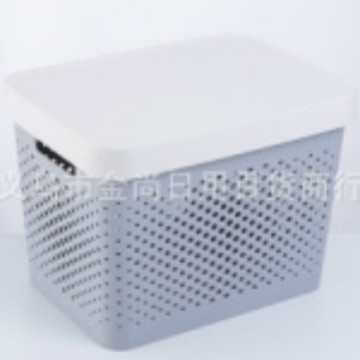 New European-style storage basket with dust-proof cover, plastic thickened hollowed-out storage frame, and ins style Specification image