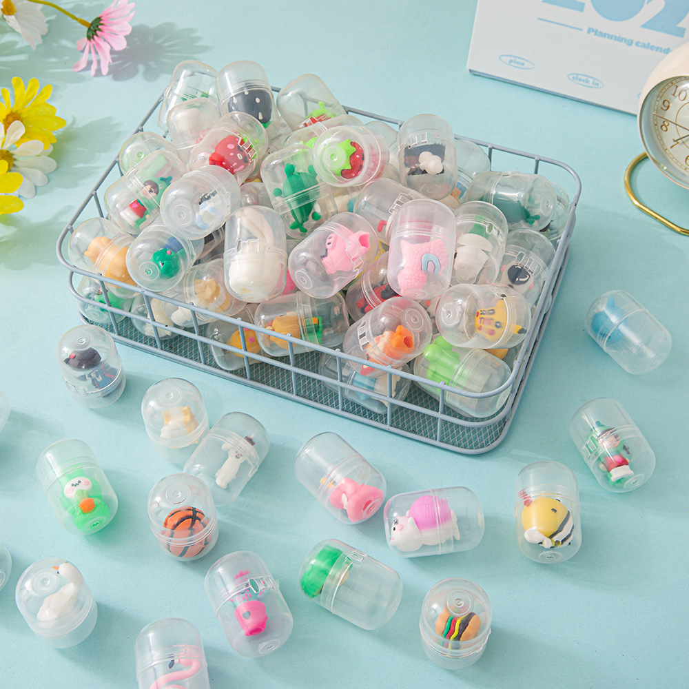 32*48mm小连体胶囊彩色公仔扭扭蛋球玩具卡通铅笔头投币机奖礼品复活节彩蛋盲盒创意潮流玩具