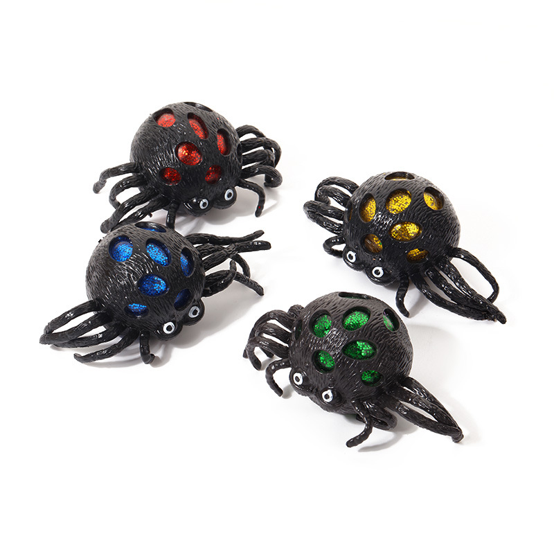 Cross-border exclusive supply of best-selling toys: Halloween spider prank venting toys, realistic spider stress-relieving toys wholesale