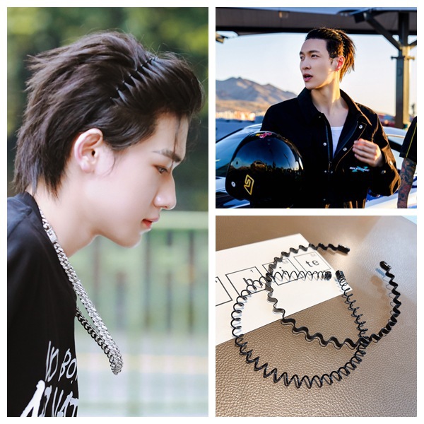 Stylish and trendy men, simple and invisible hair band, sporty hair band, backhead, wavy face wash, anti-slip headband, hair accessory for women Specification drawing