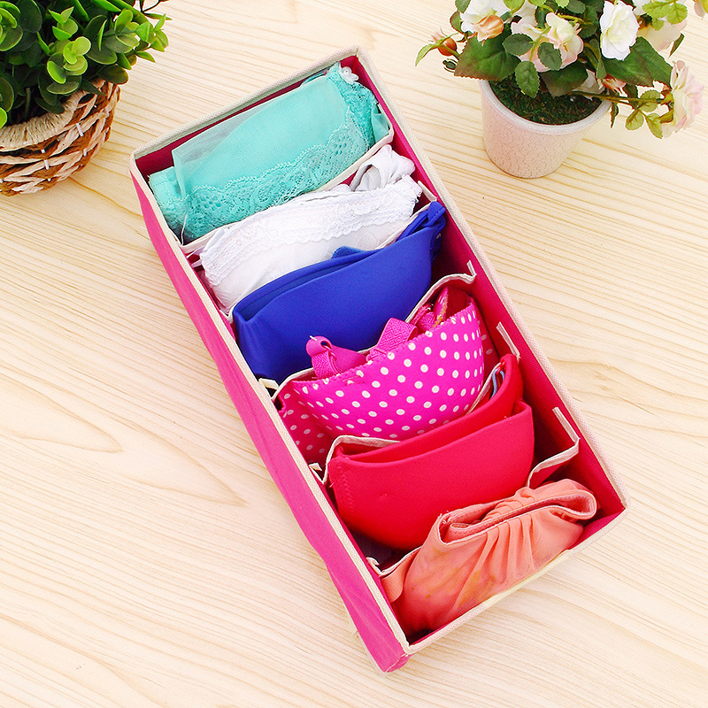 Beige And Grey Underwear Storage Box, Four-Piece Set, Sock Storage Box, Fabric Home Bra Box, Organized And Compartments For Storage Application Scenario