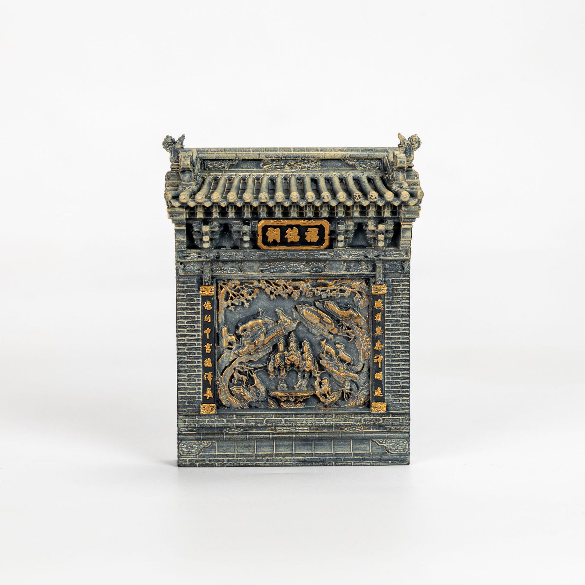 Qiao Family Courtyard's "Fu" character wall refrigerator is decorated with brick carvings of "Fu" characters, symbolizing the welcome of good fortune and auspiciousness. In stock and available for one-piece delivery Specification image