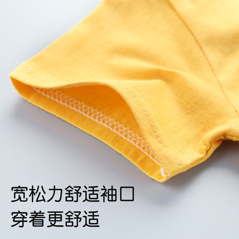 Summer new children's short-sleeved shirt and shorts set, pure cotton export children's clothing, cross-border girls' T-shirt set, one-piece consignment Specification image