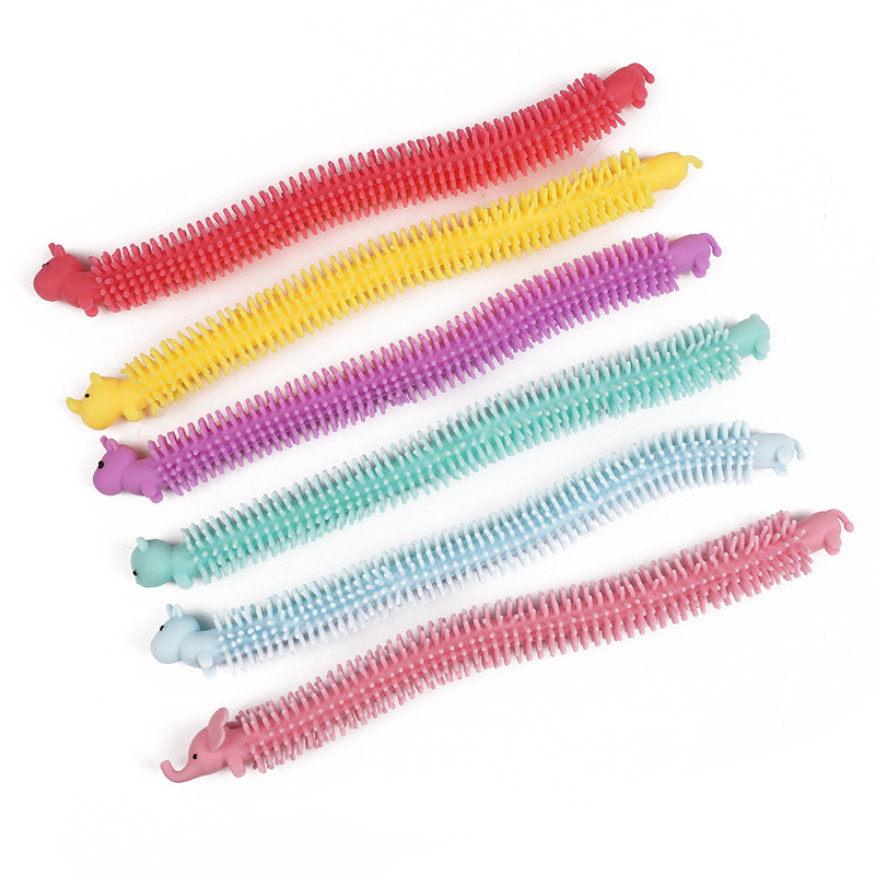 New stress-relieving gadgets: Elephant toys, stress-relieving and venting ropes, soft rubber mixed noodle ropes, animal lala fun wholesale Item Picture