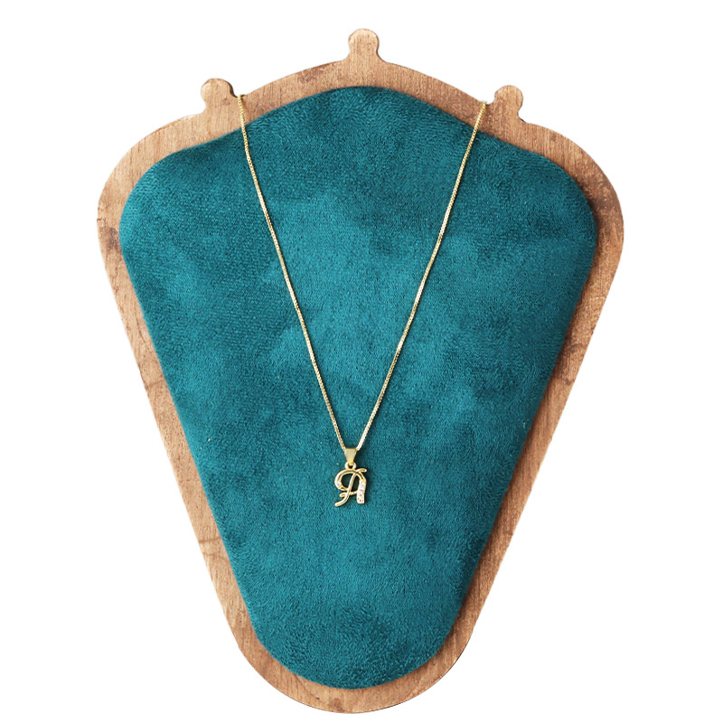 18k gold-plated micro-inlaid zircon letter pendant necklace with color preservation, a trendy and light luxury diy pendant for women, collarbone chain pendant Item Picture