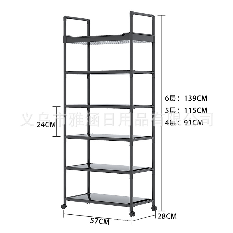 跨境多层收纳置物鞋架可移动客厅置物架书架多功能防尘鞋架储物架详情图5