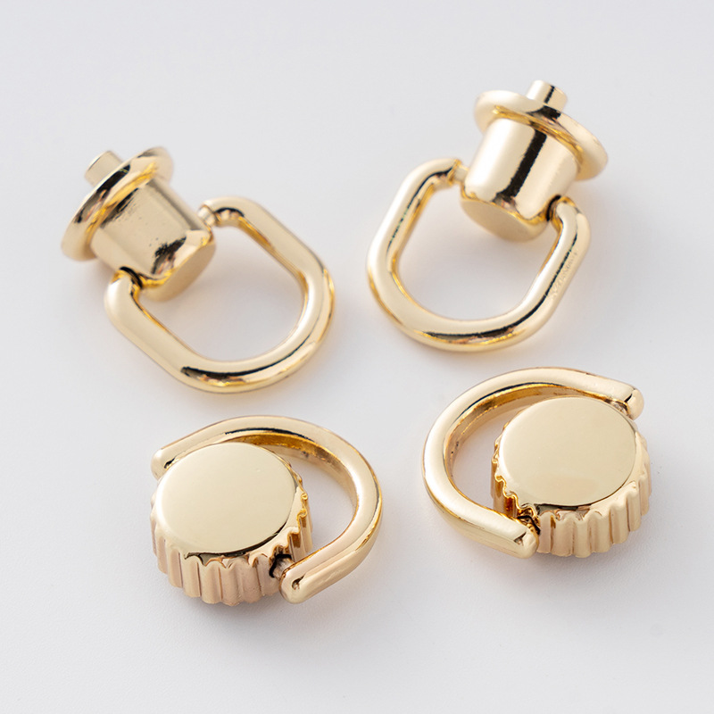 Luggage hardware strap rings and side screw buckle D-ring pendant buckle mouth gold bag accessories details Picture
