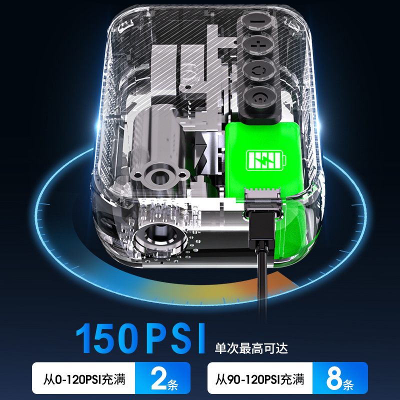 迷你山地公路自行车充气泵口袋便携式手持智能无线充气泵露营骑行细节图