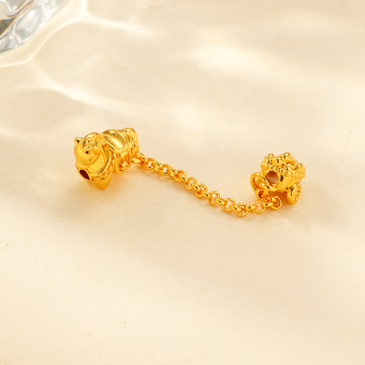 18k copper-plated real gold, instant money, beaded extension chain, color-preserving bracelet, necklace clasp, DIY accessory new style Specification image