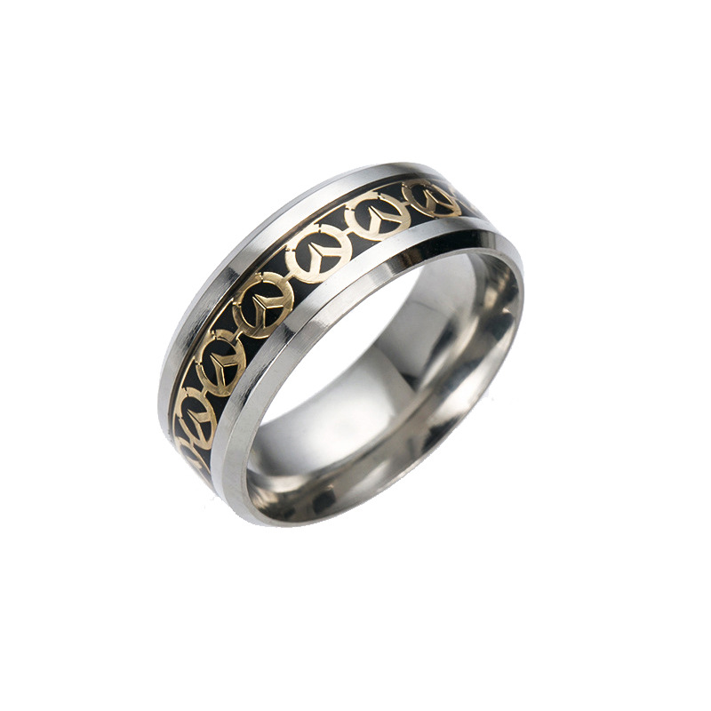 New stainless steel rings for anime and game accessories, European and American jewelry, AliExpress Specification image