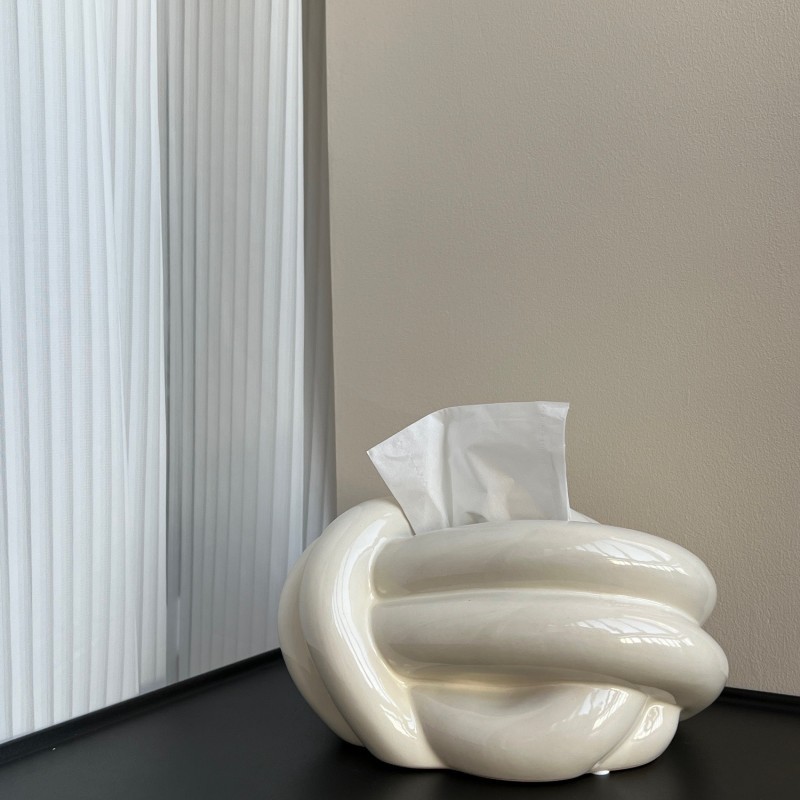Creative life knots, fun tissue boxes, living room coffee table, dining table, bedroom ceramic tissue boxes, personalized and cute for home use details Picture
