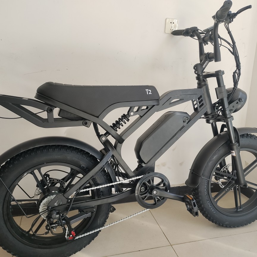 New energy ebike, electric-assisted bicycle, 2.0-inch fat tire, snow and beach off-road, v8 electric motorcycle, front and rear supe details Picture