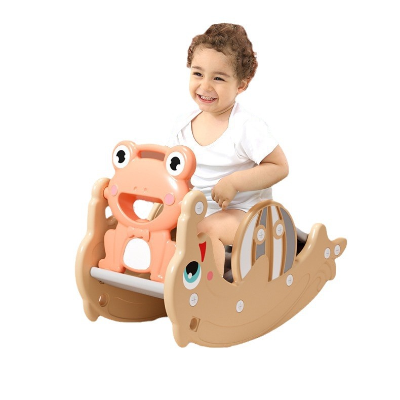 Hobbit Tree Children's Rocking Horse, Baby Wooden Horse, dual-purpose rocking chair, baby plastic rocking horse, multi-functional toy slide Item Picture