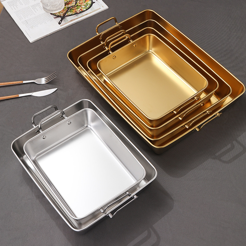 Stainless steel square box, flat-bottomed rectangular tiramisu box, pastry tray, cooling rack, baking tray, mesh rack, multi-purpose tray details Picture