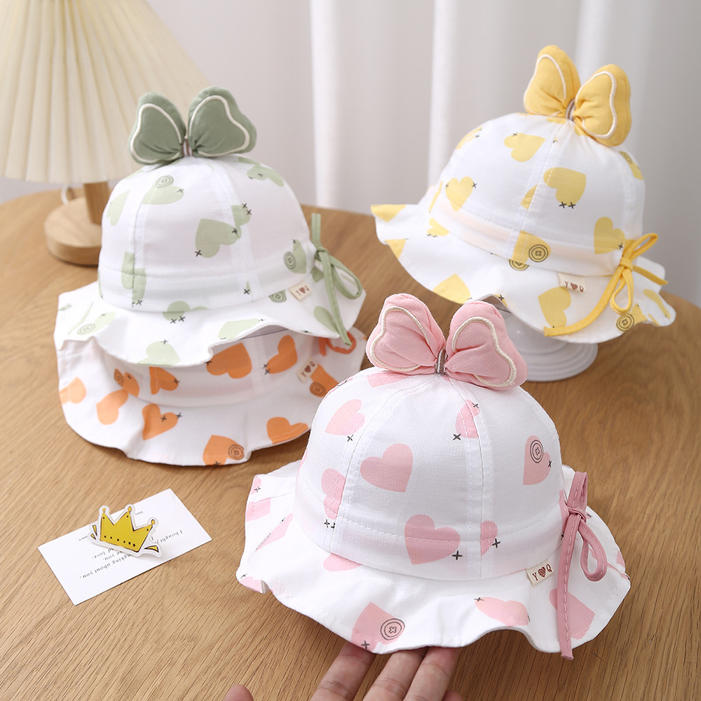 儿童渔夫帽春夏季薄款男女宝宝帽子可爱超萌香梨盆帽可调节遮阳潮