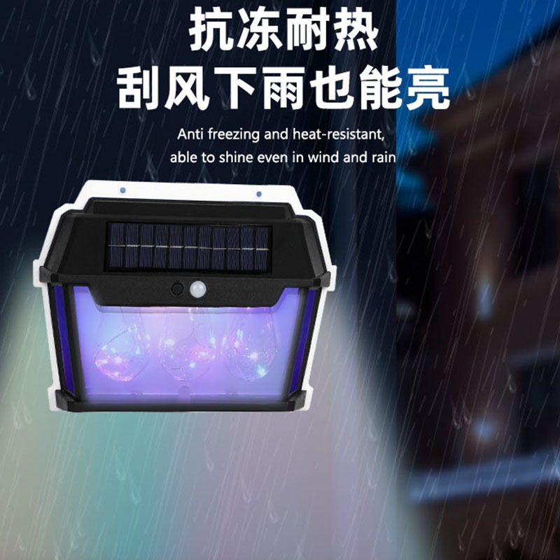 Seven-color solar sensor lamps, street lamps, solar panels, garden lamps, fire safety indicator lights details Picture