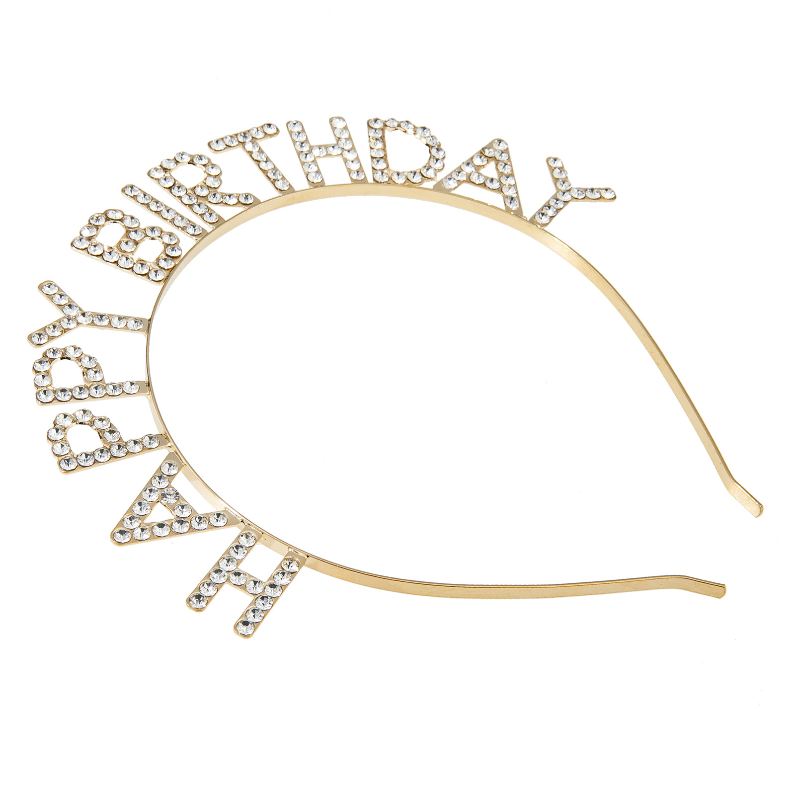 Cross-border BIRTHDAY party headband with letters "HAPPY BIRTHDAY", water diamond headband, colorful diamond shiny hair accessory, girl birthday party photo and check-in headwear details Picture