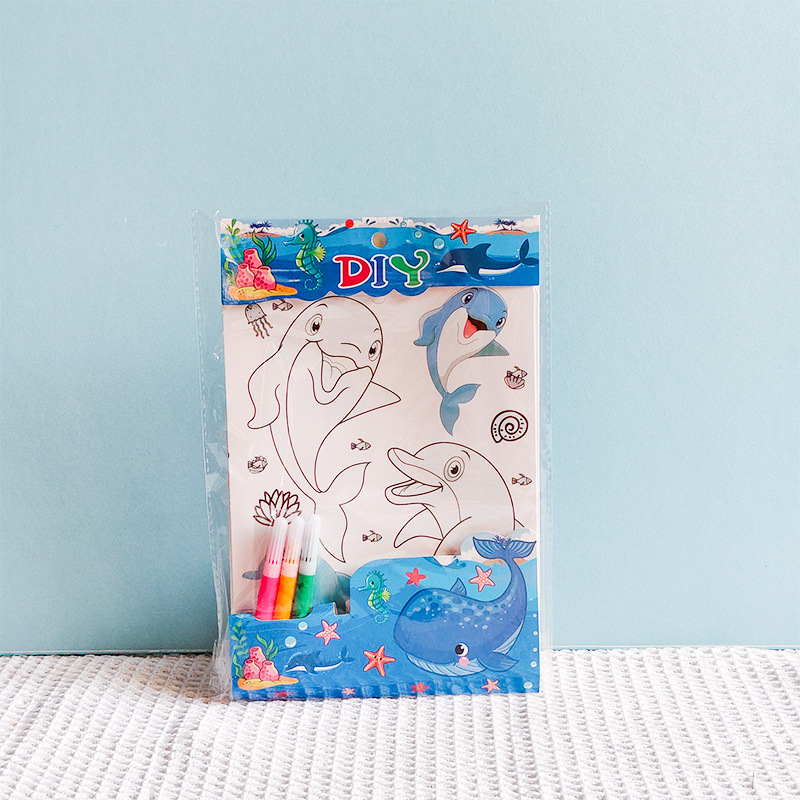 创意宝宝启蒙填色本带水彩笔儿童入门简笔画涂色画画涂鸦对照3-68细节图