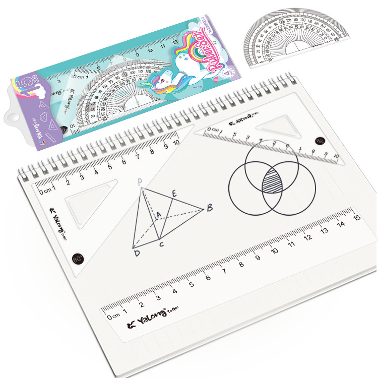 Yalong Cross-border Wholesale 15 cm computer resin rulers, student stationery geometric rulers, school multi-size rulers details Picture