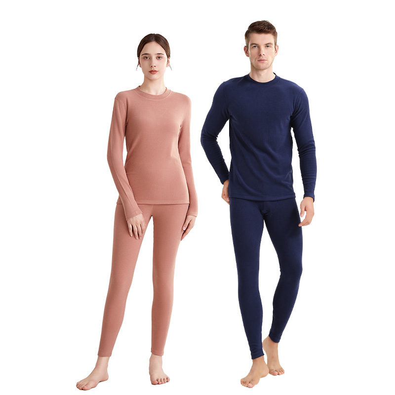 【 Extra Thickened 460g 】 De Rong thermal underwear for men and women, hyaluronic acid and fleece round-neck heating thermal long Johns Item Picture