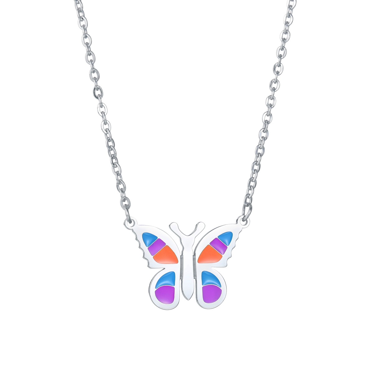 Cross-border supply InS-style simple and fashionable butterfly necklaces, popular titanium steel pendants in Europe and America, factory wholesale details Picture