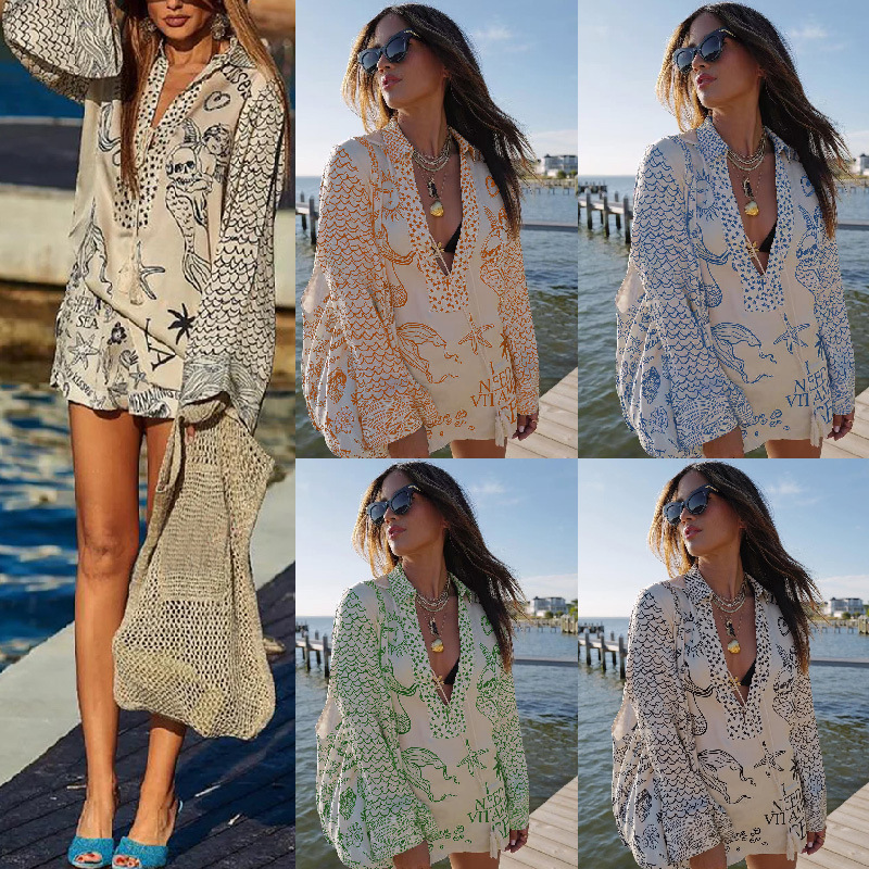 Amazon 2025 New Style European and American fashion Casual Printed Satin two-piece set for cross-border foreign trade independent station full figure