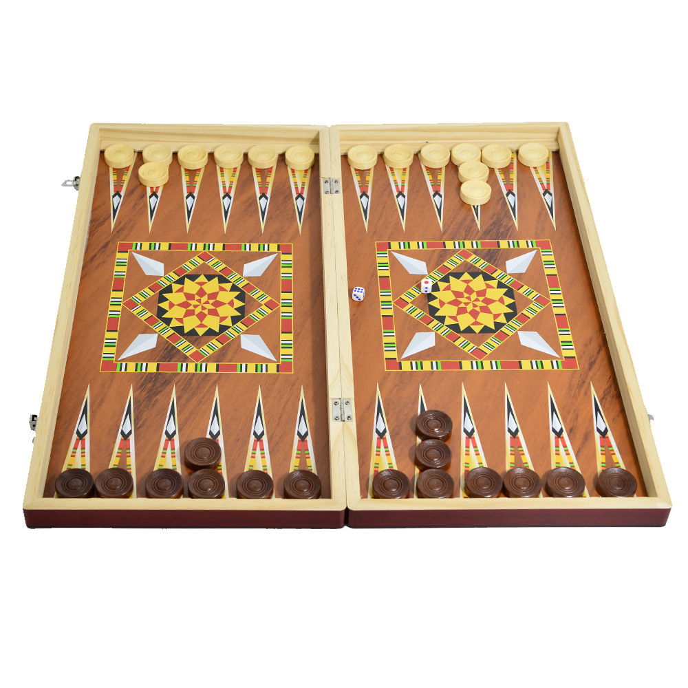 Wholesale of three-in-one wooden chess portable folding multi-size leisure and entertainment chessboard, gifts for foreign trade gatherings Specification image