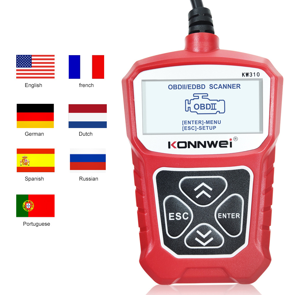 KONNWEI KW310 obd automotive fault detector Automotive diagnostic tool code reading Card elm327 obd2 Specification image