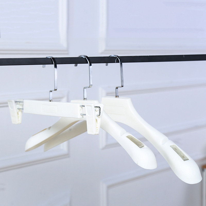 服装店婚纱店高档白色塑料衣架加厚防滑无痕外套西装婚纱衣挂可定制LOGO 