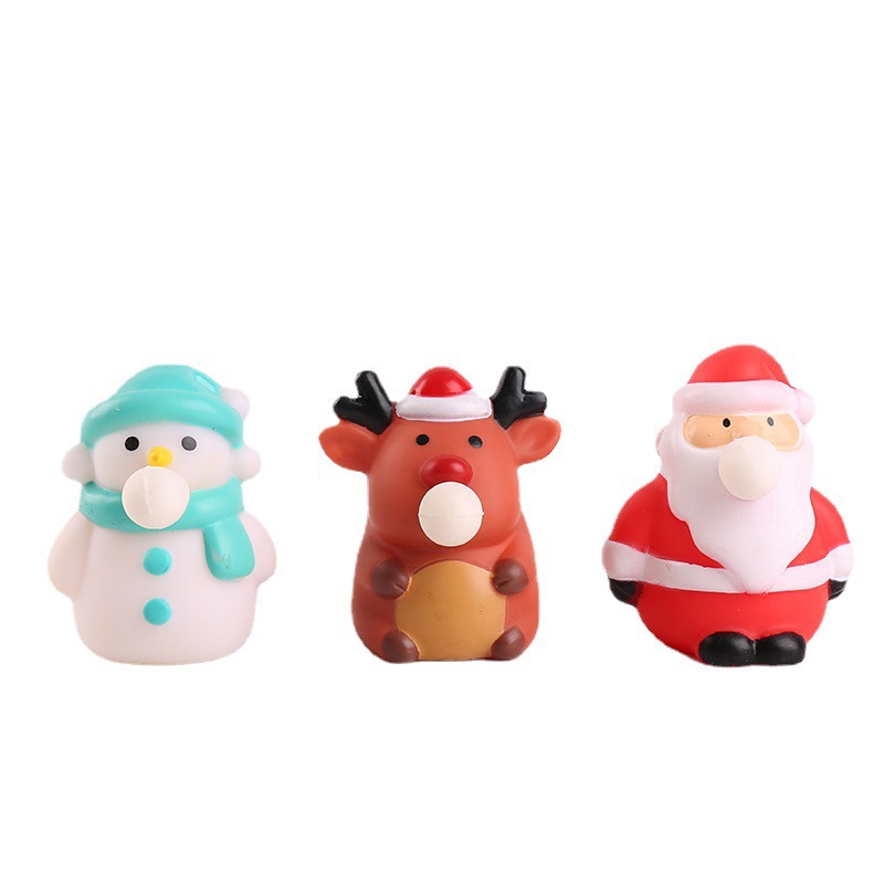 圣诞节整蛊恶搞吐泡泡发泄玩具解压捏捏乐减压神器搪胶tpr挤压白底实物图