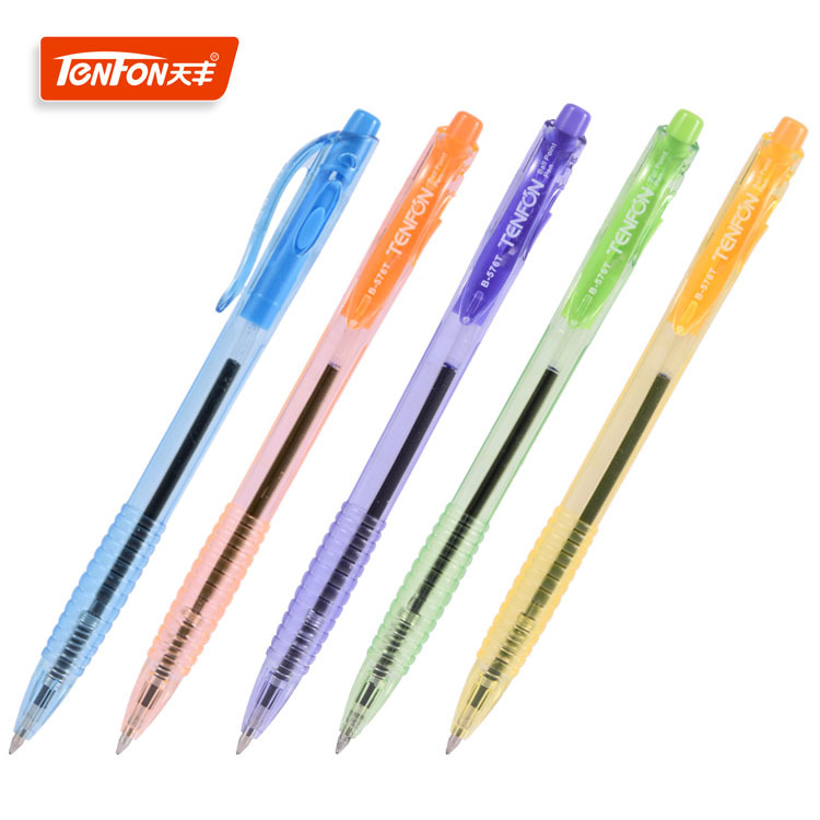 Tianfeng Factory directly supplies 576T color through-rod Ballpoint pens and simple jumping plastic pens