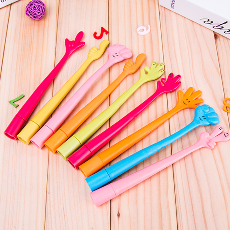 P-0193 Creative Stationery, Cute Ballpoint pens, Cartoon gesture advertising pens, curved finger pens wholesale Specification drawing