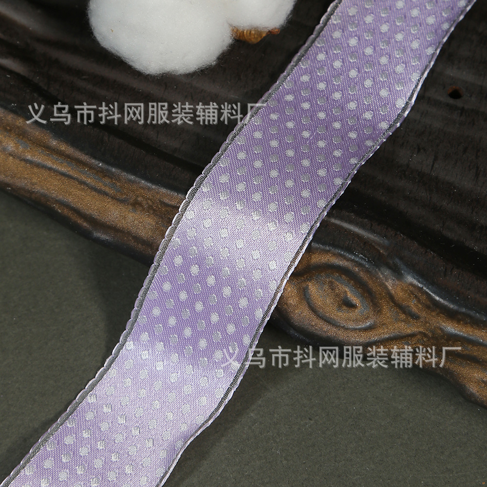 The manufacturer's new macaron-colored polka dot webbing gift box, diy bouquet binding, bow headwear accessories Specification image