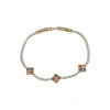 French light luxury, fashionable and high-end style, full diamond, colorful four-leaf flower bracelet, personalized, exquisite, versatile and super dazzling jewelry wholesale Item Picture