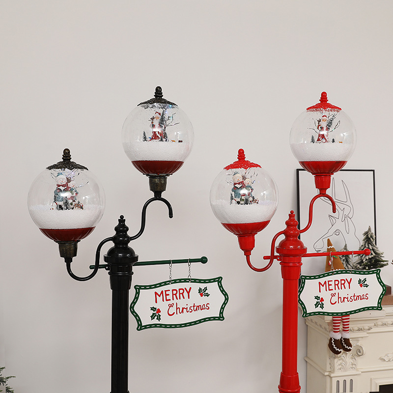 New Christmas decorations: Snowflakes, European-style balls, double-headed street lamps, music snow lights, living room and hotel festival display lights Application Scenario