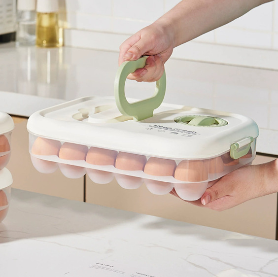 Egg box, dumpling box, large-capacity portable multi-functional egg box, refrigerator preservation box, kitchen organizing egg box