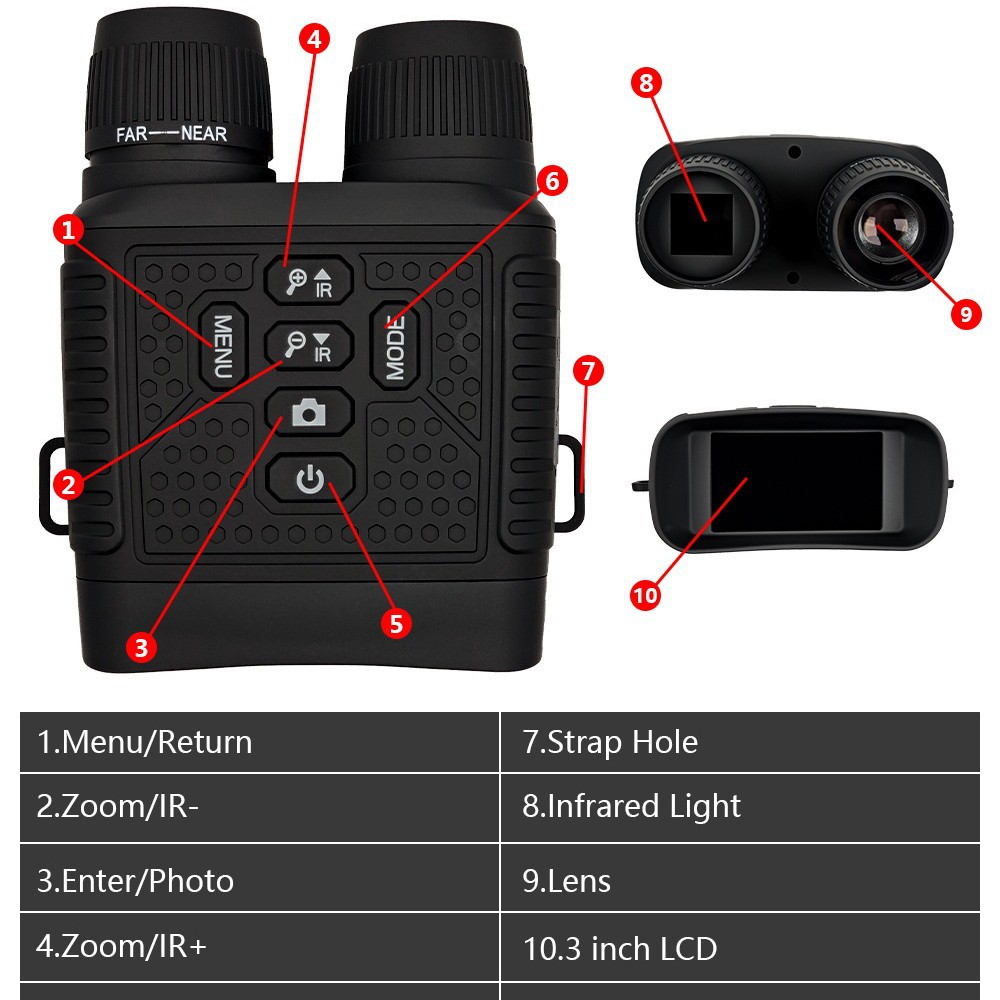 热销跨境红外夜视仪2.5K30MP双筒望远镜日夜两用安防监控便携