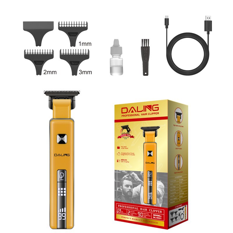 DALING 0021 Hair clipper with digital display USB charging oil head clipper for home hair salon engraving haircuts details Picture