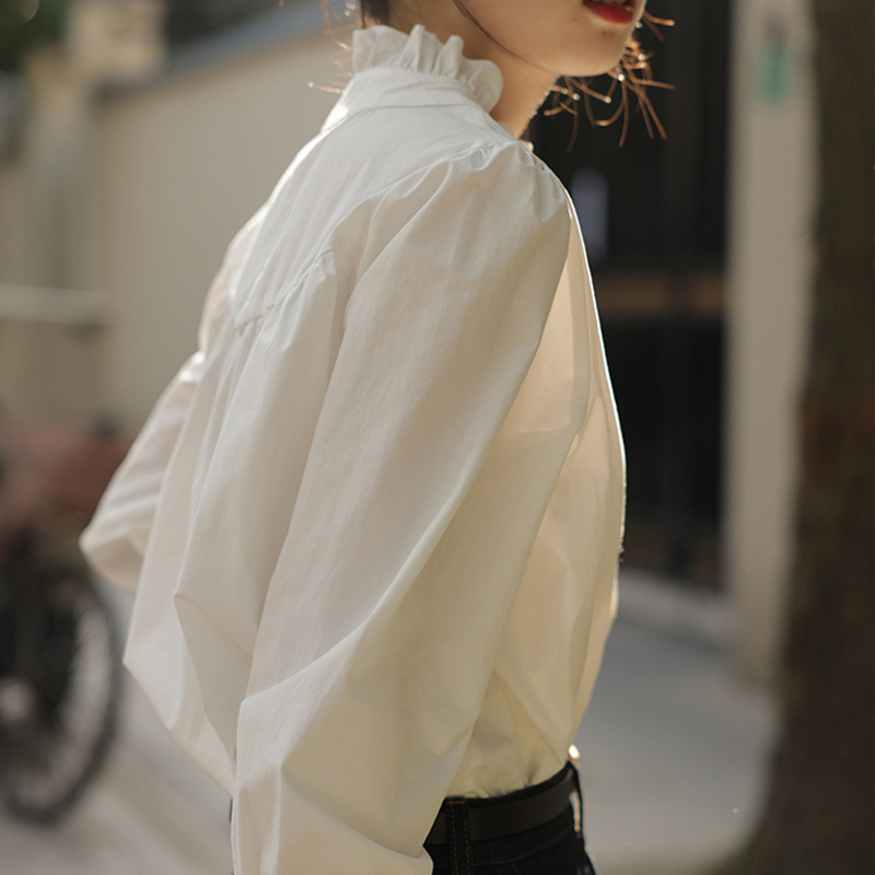 职业衬衫/跨境/棉麻/职业衬衫女/衬衫天丝牛仔细节图