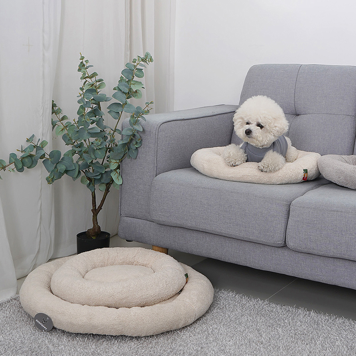 Round short-haired, warm, simple, soft and comfortable cat beds, pet dog beds, deep sleep pet mattress products