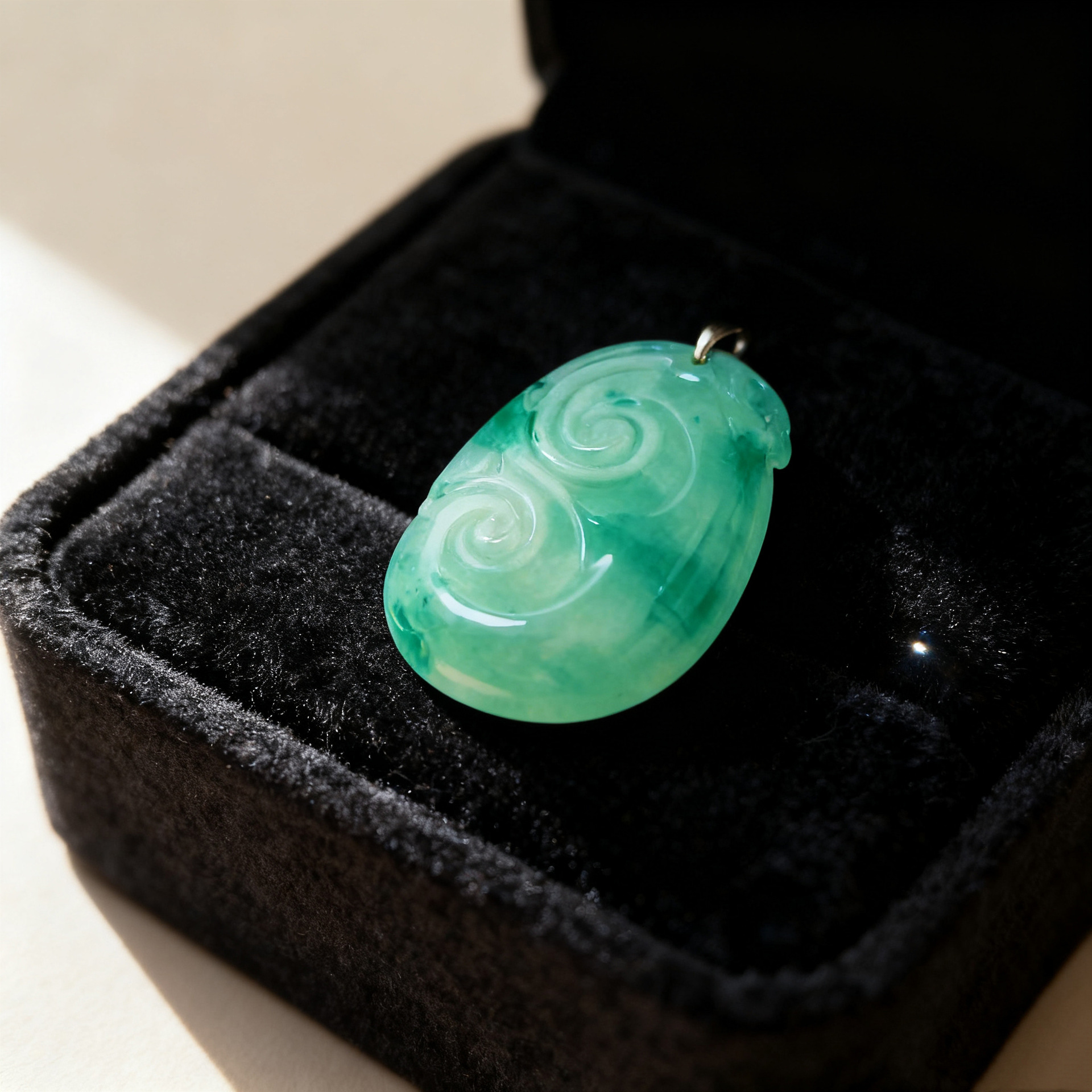 天然非洲翠如意吊坠玉石坠子材料手工diy项链饰品珠宝配件批发