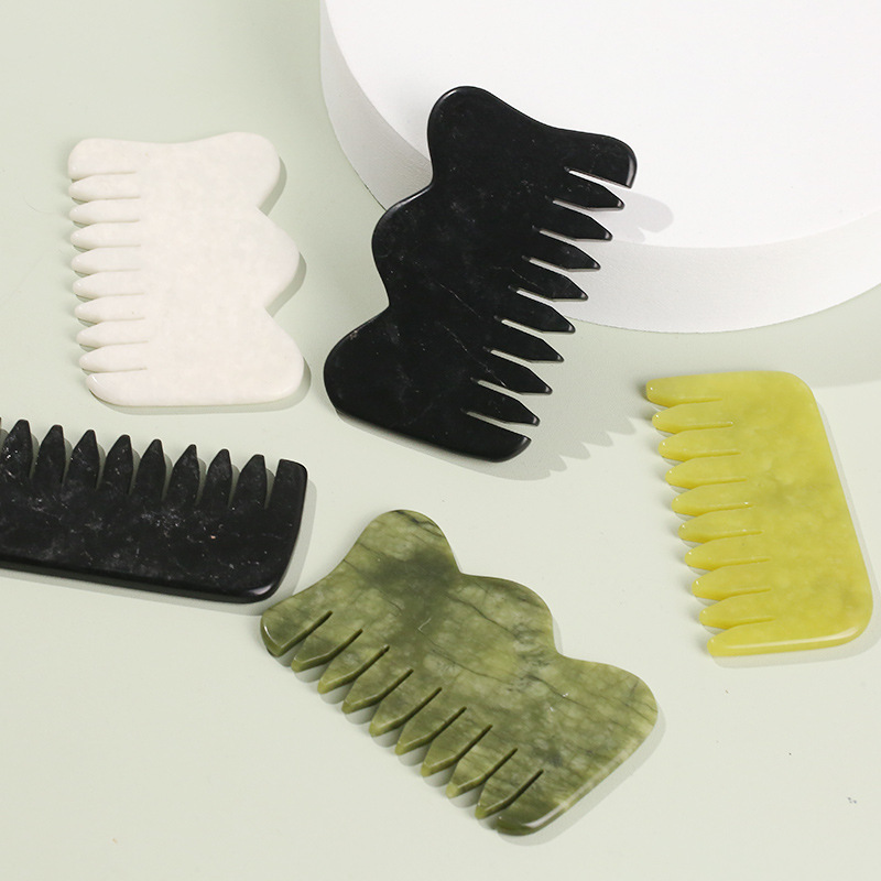 Xiuyan jade gua sha comb, copper gua sha board, moxibustion tools, new jade gua sha products details Picture