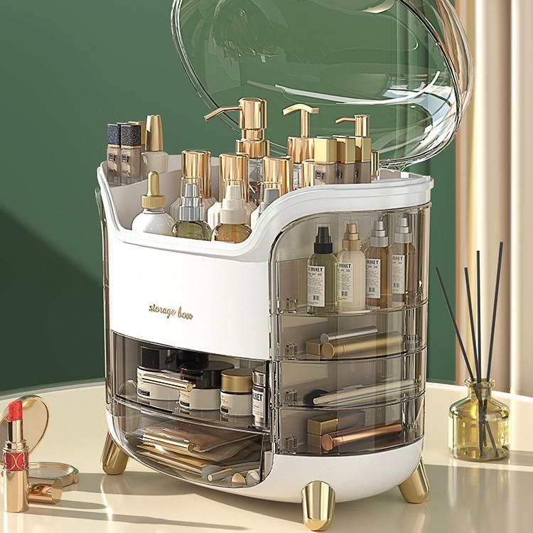 The multi-functional cosmetics storage box, home desktop organization box, storage rack, cosmetics shelving rack, and storage box are simple and practical Specification image