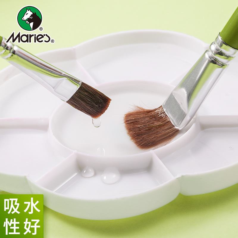 Marley G1860 Wolf-hair gouache brush, flat head oil painting brush, acrylic brush, brush, oil painting brush, exam painting Application Scenario
