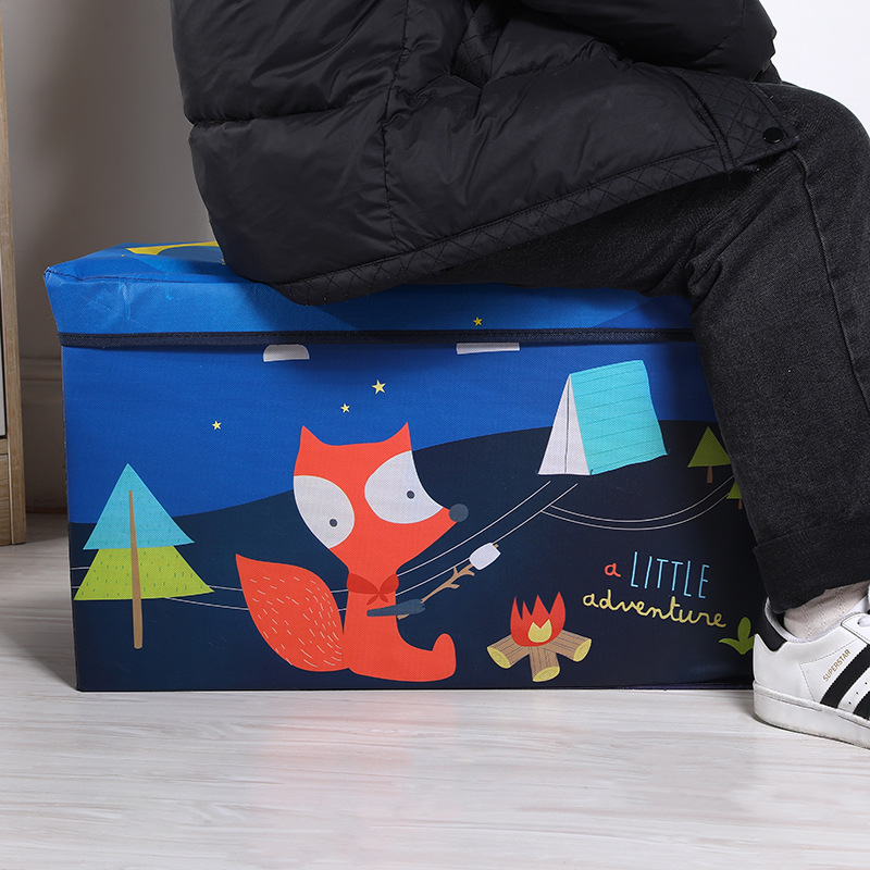 Folding and storage wonder: Clothes organizing box, storage box, cartoon home storage stool, children's toy storage box